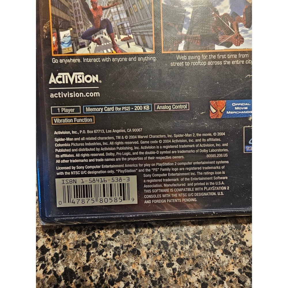 Spider-Man 2 Sony PlayStation 2 PS2 Activision 2004 NTSC Factory Sealed New - Picture 7 of 7